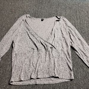 Ribbed knit wrapped sweat